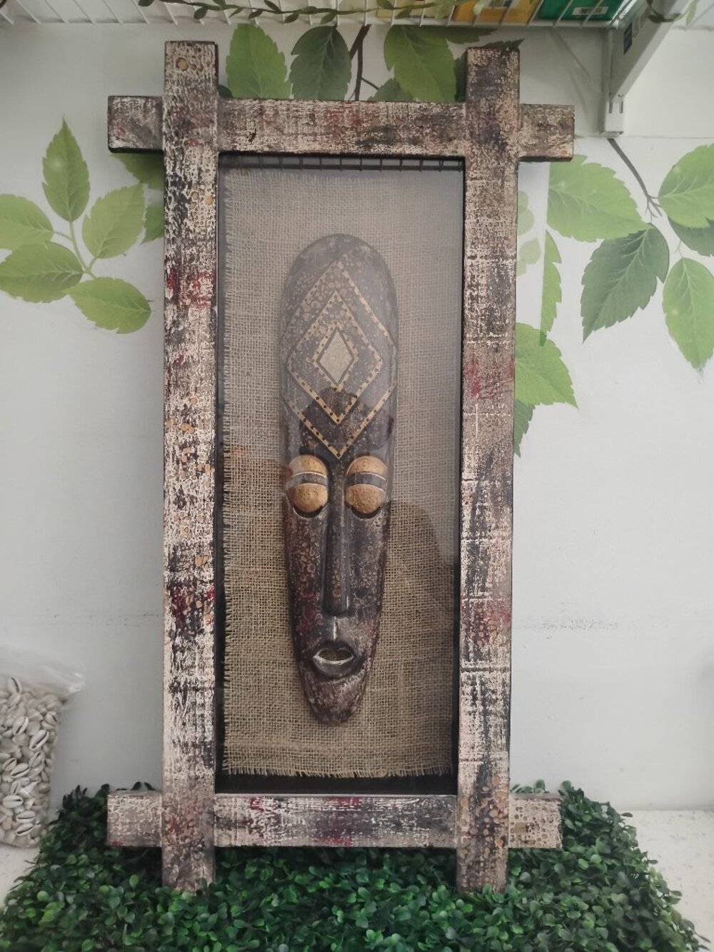 Tribal Mask Shadow Box Wall Art